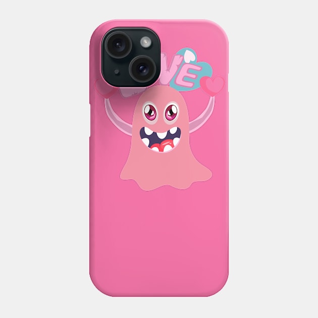 Romantic monster and word love Phone Case by chrstdnl