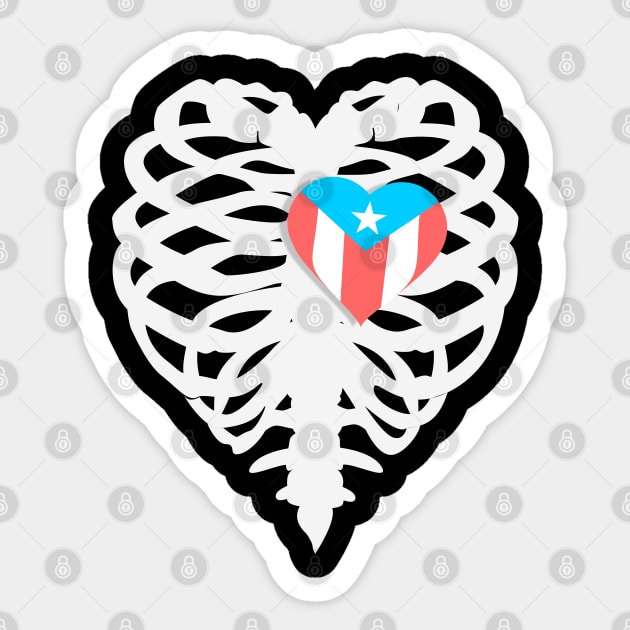 I Love Puerto Rico Puerto Rican Flag Heart' Sticker