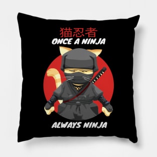 Always Black Ninja Cat Pillow