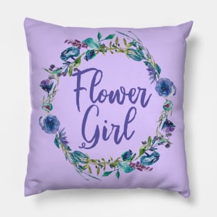 Flower Girl Chic Purple Floral Wedding Pillow