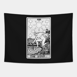 XVII. The Star Tarot Card | Black and White Tapestry