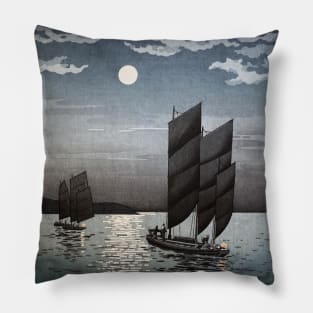 Boats at Shinagawa by Tsuchiya Koitsu Pillow