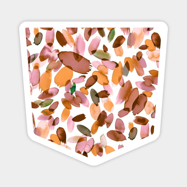 Pocket - WATERCOLOR PETAL STAINS ORANGE Magnet by ninoladesign