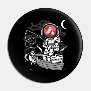 Astronaut Fishing Avalanche AVAX Coin To The Moon Crypto Token Cryptocurrency Blockchain Wallet Birthday Gift For Men Women Kids Pin