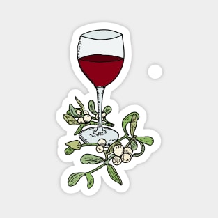 Mistletoe and wine Magnet