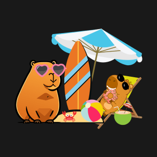 Capybara at Beach T-Shirt