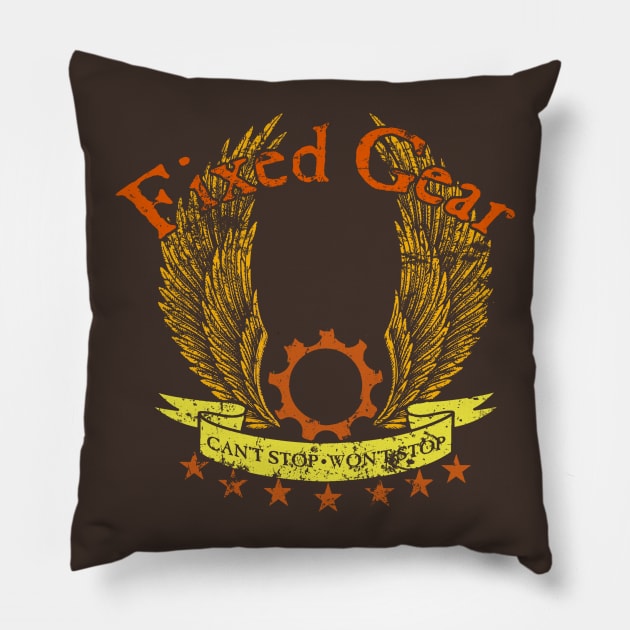 Fixed Gear - Cant Stop Wont Stop! Pillow by SimonBreeze