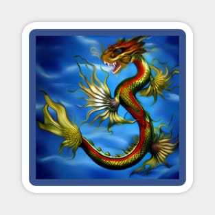 Aquatic Chinese Fish Dragon Magnet