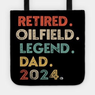 Oilfield Worker Retired 2024 Dad Legend Retirement Retro Tee Tote