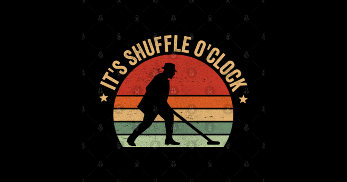 it's shuffl o'clock funny shuffleboard gift Shuffleboard Sticker TeePublic
