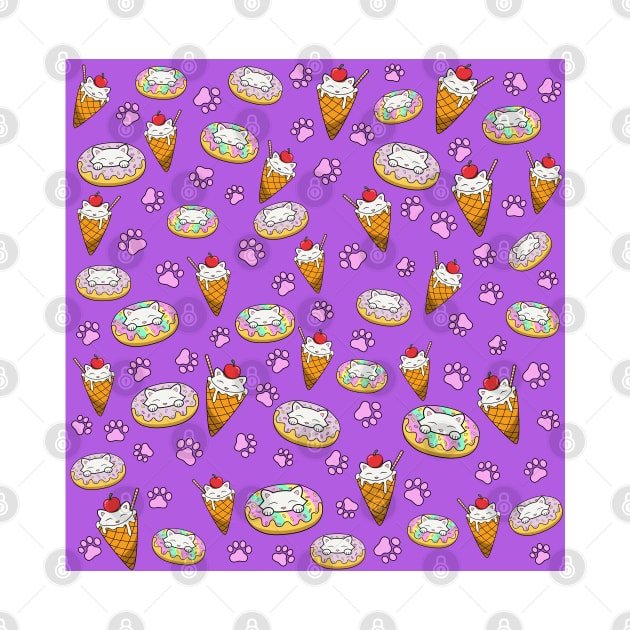 Purple cat pattern by Purrfect