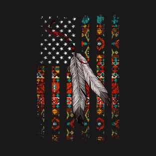 American Native Flag Native Tribe Feather Pride Shirt T-Shirt