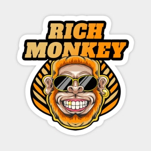 Rich Monkey Mascot Magnet