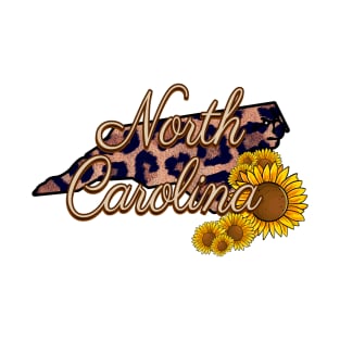 North Carolina State Leopard Print Sunflower Pride T-Shirt