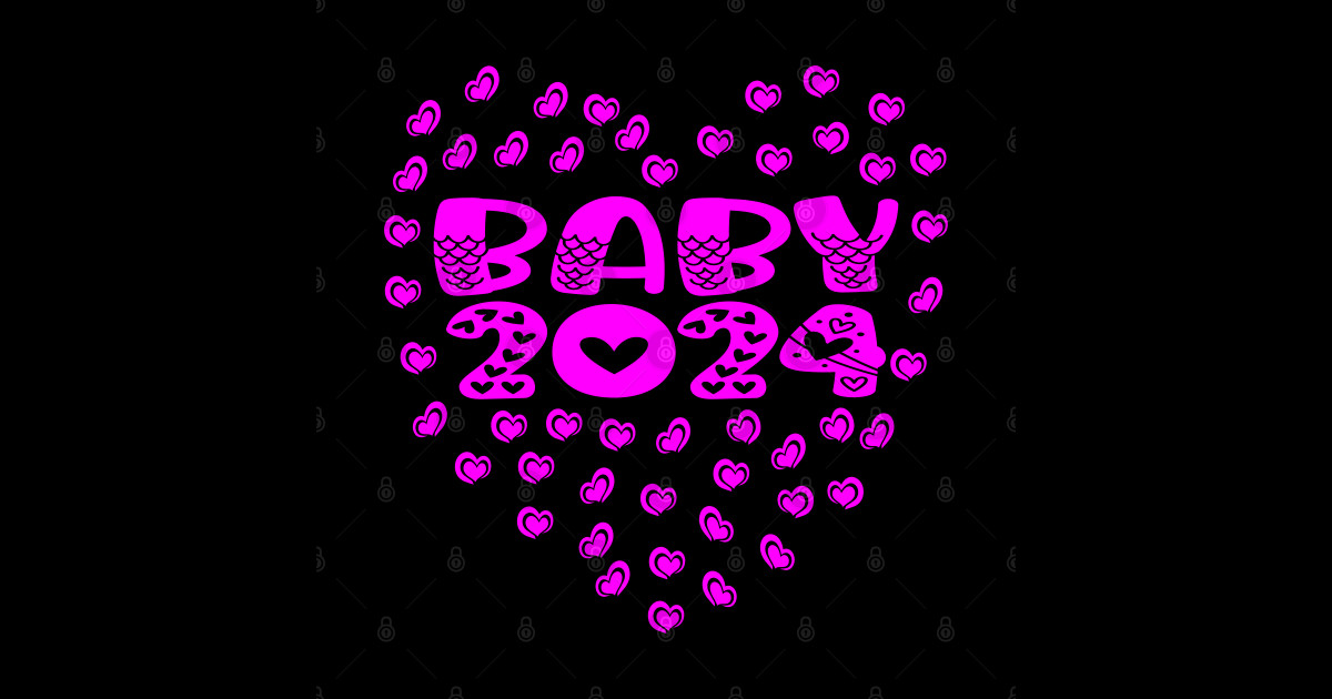 Pink Baby Birth Year 2024 PREGNANCY BABYSHOWER Baby Girl 2024