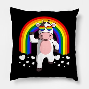 LGBT Cow Gay Pride LGBTQ Cute  Farmer Pillow