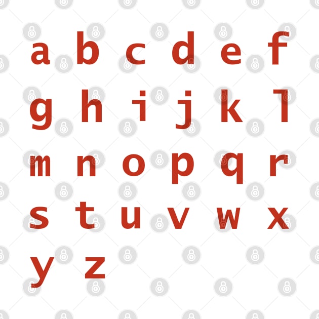 Red Letters Alphabet Typography by ellenhenryart