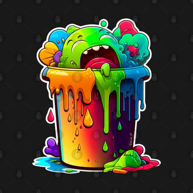 Colorful Slime Trash Can #1 by Farbrausch Art