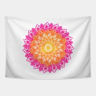 Pink-Orange Digital Mandala Tapestry