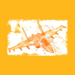 Aviation Fighter Jet orange T-Shirt