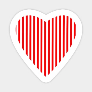 Red and White Stripes Heart Magnet