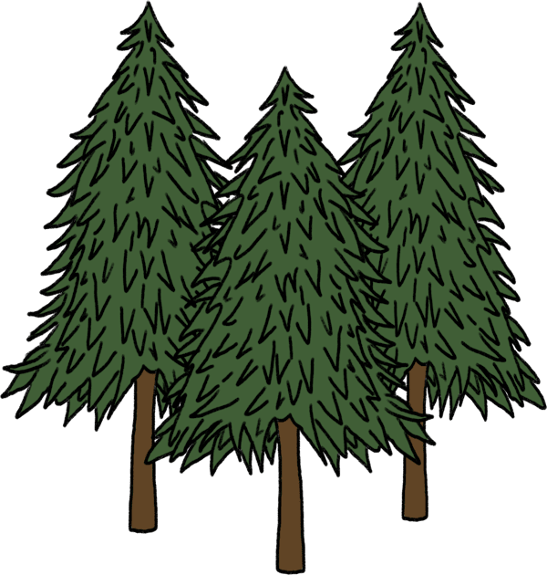 Pine Trees Kids T-Shirt by wanungara