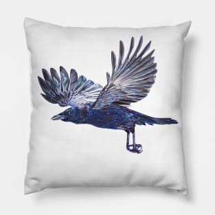 Crow in Flight Pillow