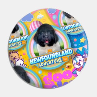 Newfoundland puppy dog gift v2 Pin