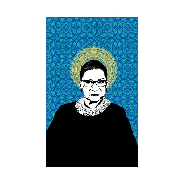 Ruth Bader Ginsburg Feminist Icon blue by candhdesigns