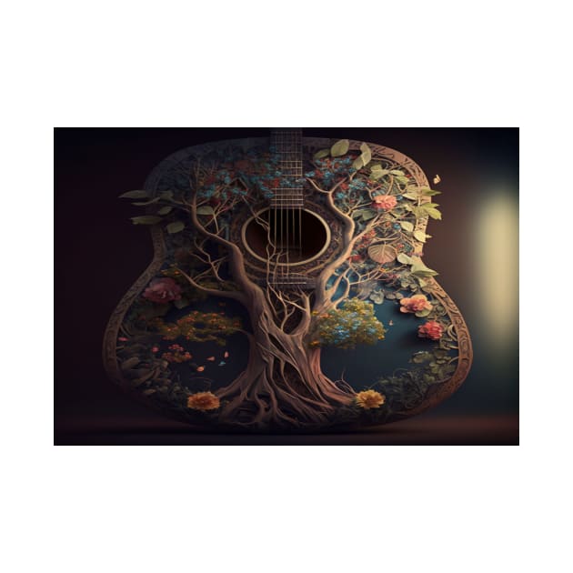 Acoustic Guitar Tree Of Life / Unwind Art Work Design by Unwind-Art-Work