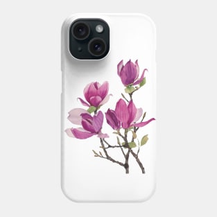 Watercolor magnolia Phone Case