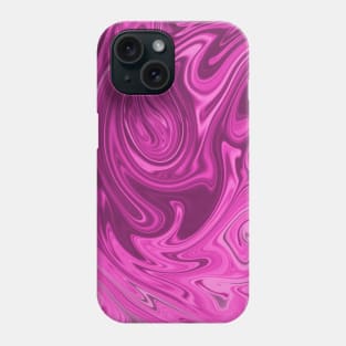 Bright shades of Pink liquid marble abstract swirl pattern Phone Case