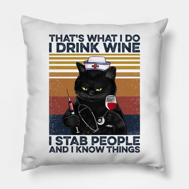 Cat Nurse Coffee Drink Coffee Stab People Pillow by Sunset beach lover