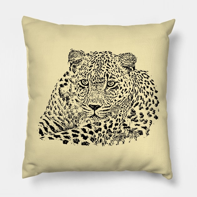 Leopard portrait Pillow by Guardi