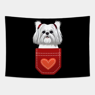 I Love My Crusty White Dog Girl Maltese Shih Tzu Birthday Tapestry