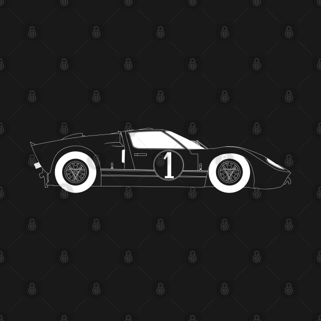 GT40 White Outline by kindacoolbutnotreally