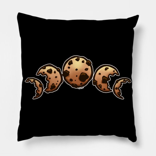 Phases of the Cookie (Chocolate Chip) Pillow by Jan Grackle