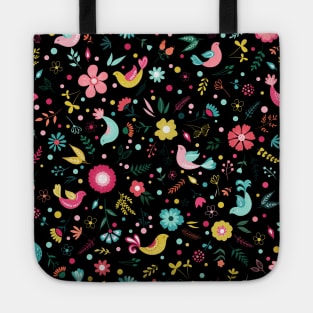 Happy Birds & Florals Tote