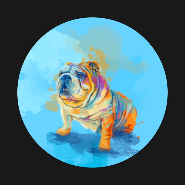 English Bulldog Digital Art by Flo Art Studio