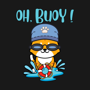 Oh Buoy - Pun Intended - orange cat T-Shirt