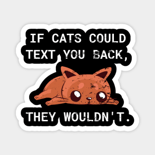 If Cats Could Text You Back - They Wouldn't Funny Cat, Distress Style Magnet