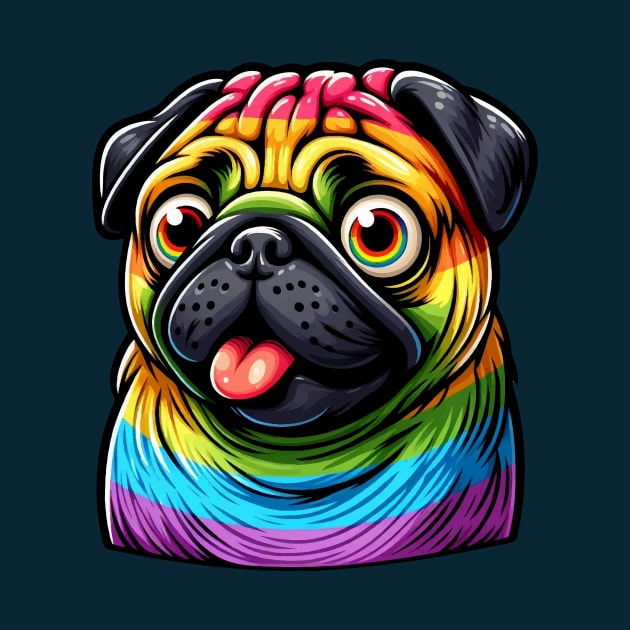 surprised gay pug dog rainbow by Arteria6e9Vena