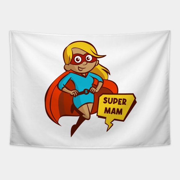 Super Mam! Tapestry by NORTHERNDAYS