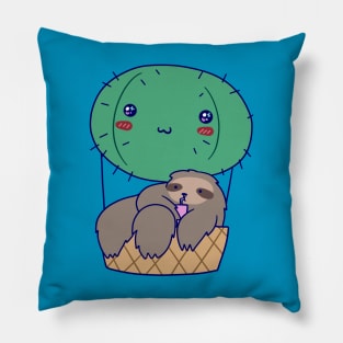 Cactus Hot Air Balloon Sloth Pillow