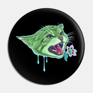 Here Kitty Kitty in Green Pin