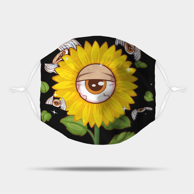 Weirdcore Aesthetic Kawaii Sunflower Eye Eyeballs Weirdcore Mask