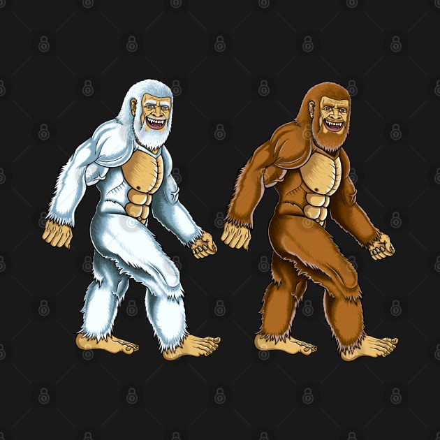 Bigfoot and Yeti best friends,Sasquatch by Artardishop