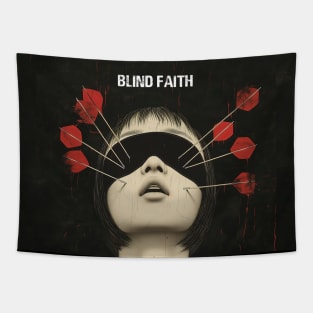 Blind Faith: Blind Leading the Blind on a Dark Background Tapestry