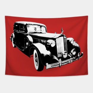 Packard Eight 1930s American classic car block black/white Tapestry