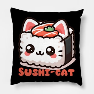 Sushi-Cat Kawaii Pun Pillow